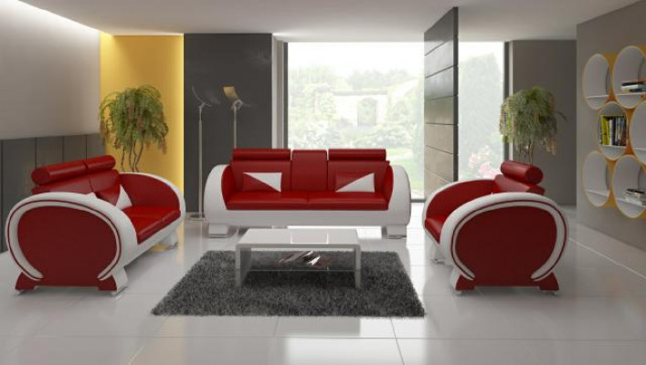 CANAPÉ EN CUIR DESIGN USB Ensembles 3 + 1 en tissu sur mesure Housse de canapé Neuf