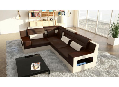 Paysage vivant Canapé + USB, Revêtement d'angle Canapé d'angle Suite Textile Tissu Canapés en cuir