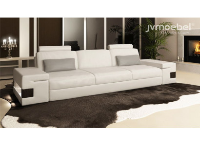Canapé design de luxe moderne 3 places en tissu d'ameublement blanc XXL grand