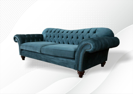 Canapé en tissu de luxe Chesterfield Canapé Canapés Tapissier Grand suite 3 places