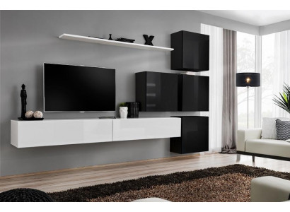 Unité murale moderne Étagère murale Armoire murale Blanc Mobilier de luxe Designer Complet