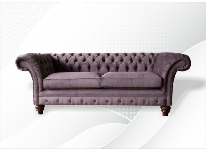 Canapé Chesterfield en cuir classique r Textile 3 places Trois places