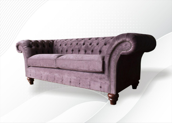 Canapé Chesterfield en cuir classique r Textile 3 places Trois places