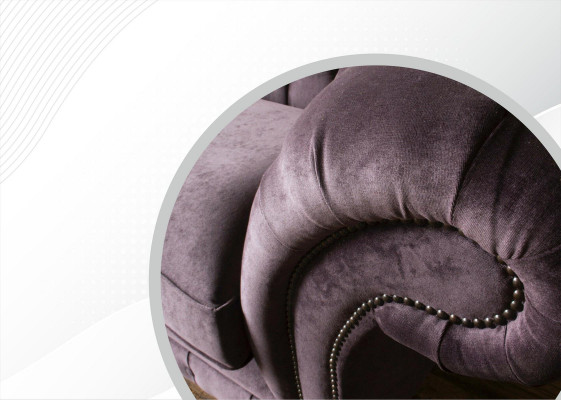 Canapé Chesterfield en cuir classique r Textile 3 places Trois places
