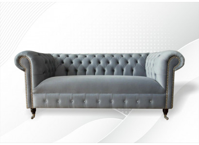 Canapé Chesterfield en tissu d'ameublement en cuir tissu Canapés Décoration Suite