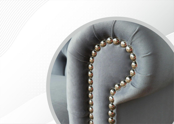 Canapé Chesterfield en tissu d'ameublement en cuir tissu Canapés Décoration Suite