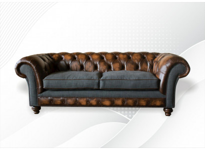Canapé trois places en tissu design Canapé 3 places Marron 220cm