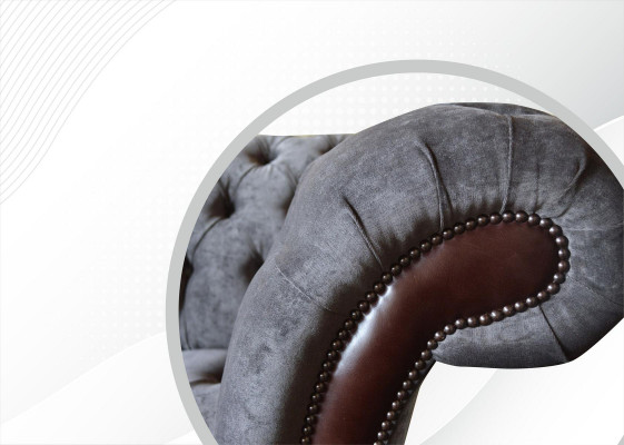 Chesterfield 3 places canapé de salon Tissu textile en tissu de siège