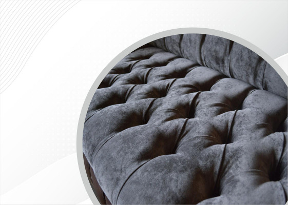 Chesterfield 3 places canapé de salon Tissu textile en tissu de siège