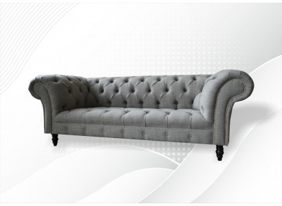 Chesterfield 3 Places Canapé Designer Canapés Canapés Tissu Textile