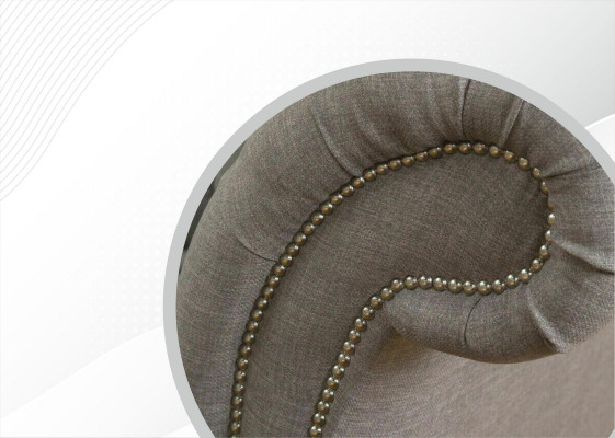 Canapé Chesterfield gris en tissu de revêtement canapé en cuir velours Suite