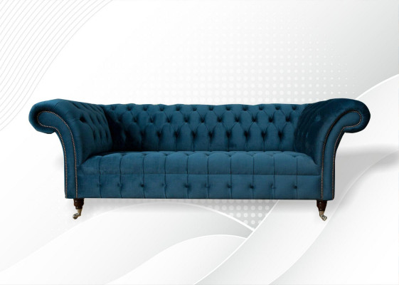 Canapé 3 places XXL Chesterfield en tissu textile rembourré