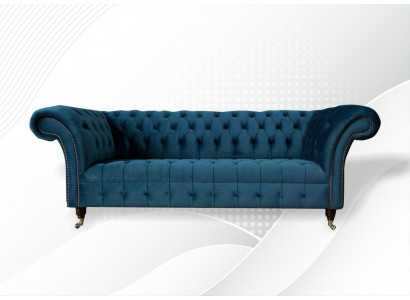 Canapé 3 places XXL Chesterfield en tissu textile rembourré