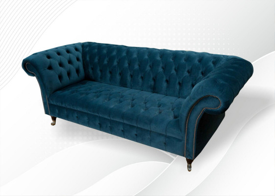 Canapé 3 places XXL Chesterfield en tissu textile rembourré