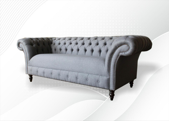 xxl canapé 3 places Chesterfield en tissu textile