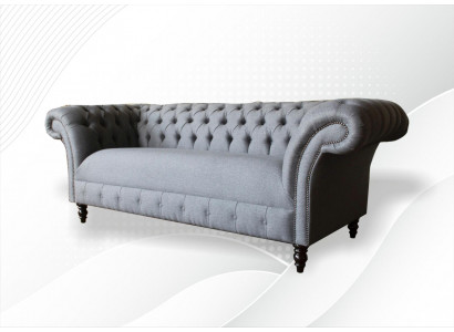 xxl canapé 3 places Chesterfield en tissu textile
