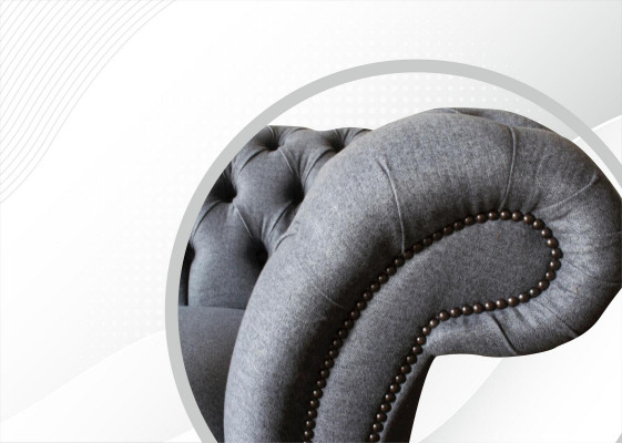 xxl canapé 3 places Chesterfield en tissu textile