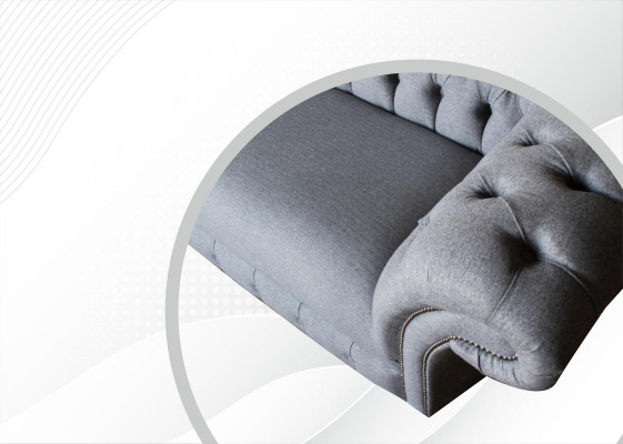 xxl canapé 3 places Chesterfield en tissu textile