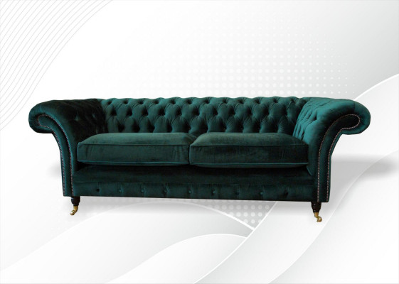 Canapé classique Chesterfield Chesterfield Rembourrage de canapé Canapés Velours 3 places Chester