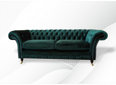 Canapé classique Chesterfield Chesterfield Rembourrage de canapé Canapés Velours 3 places Chester