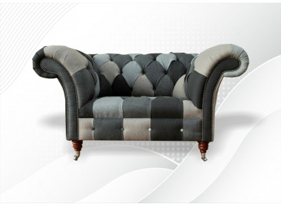 Chesterfield Design Canapé Fauteuil 1.5 Places En Tissu Lounge Club neuf