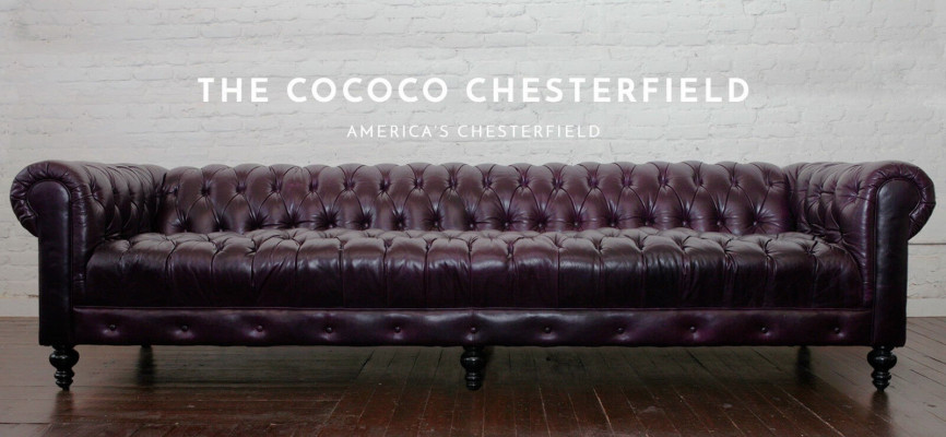 Canapé Chesterfield en cuir designer avec siège textile rembourré suite design