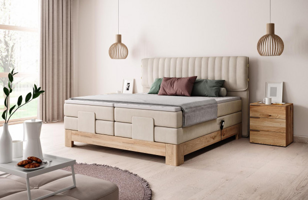 Conception de lit design automatique de luxe avec sommier à ressorts doubles pour chambre à coucher d'hôtel.