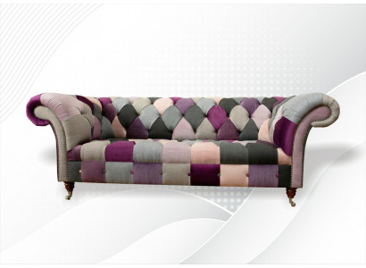 Chesterfield 3-Sitzer Designer Möbel Neues Modernes Design Textile Wohnzimmer Sofas