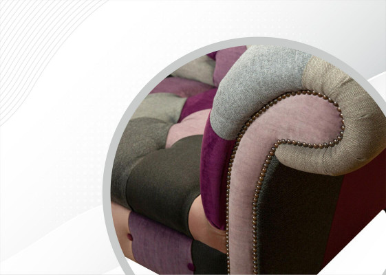 Chesterfield 3-Sitzer Designer Möbel Neues Modernes Design Textile Wohnzimmer Sofas