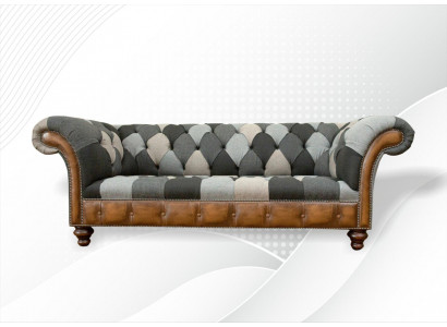 Canapé 3 places multicolore Chesterfield Trois canapés design Tapisserie textile