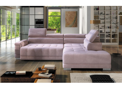 Canapé d'angle en forme de L Canapé Canapé Living Paysage Canapé Coin Design Canapé Moderne Tissu neuf Rose