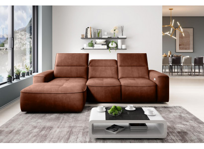 Paysage vivant Canapé Coin Design Canapé moderne Tissu nouveau Canapé d'angle marron Canapé d'angle en forme de L Sofa