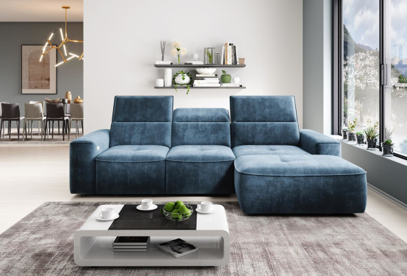 Canapé d'angle multifonction gris en forme de L Canapé design Tissu moderneUIAlertAction L'ameublement