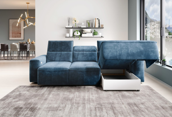 Canapé d'angle multifonction gris en forme de L Canapé design Tissu moderneUIAlertAction L'ameublement