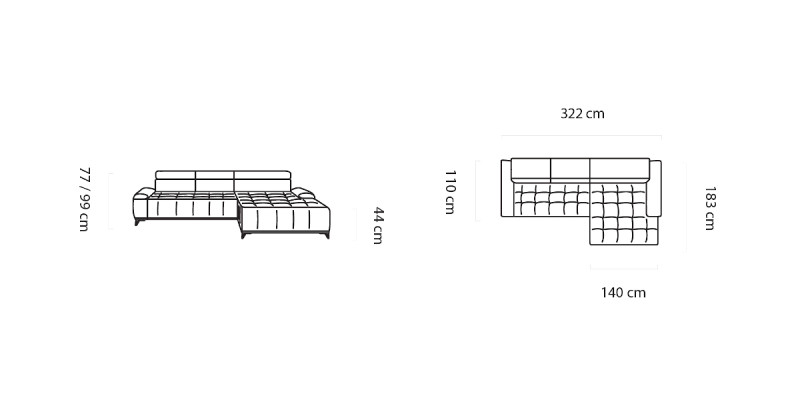 Canapé d'angle L-shape Canapé Sofa Design Canapé Rembourrage Tissu Moderne Coin nouveau