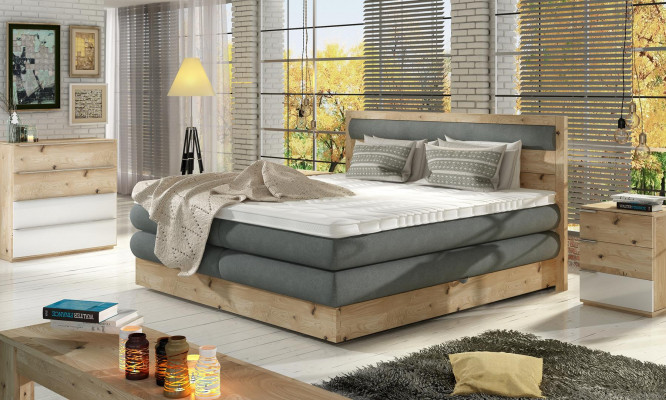 Lit en bois lits de mariage Design Rembourrage Chambre à coucher 180x200 Chambre à coucher italienne mobilier b
