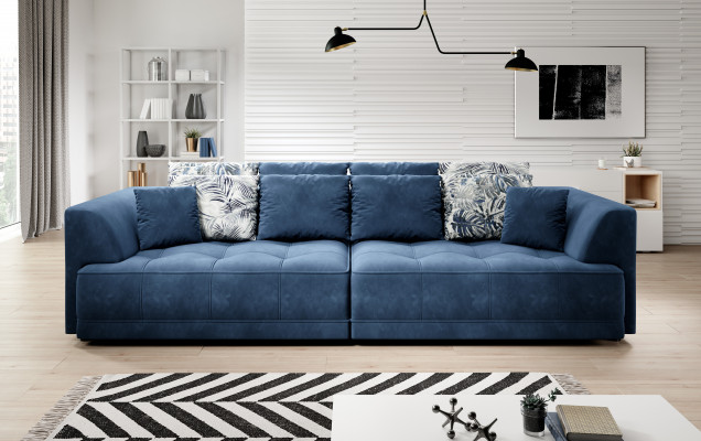 Grand canapé XXL Textile Sofa Tapisserie Design Canapé 4 Places Canapés Mobilier Grand Lümmel
