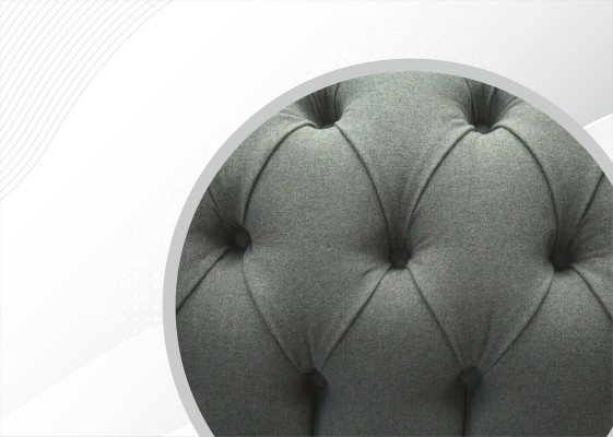 Chesterfield 4 places Canapé en tissu gris Salon Design Rembourrage Grand canapé en tissu Meubles