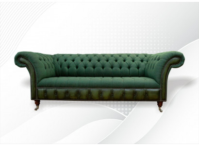 Chesterfield 3 places Canapé de salon vert foncé Conception de textiles de canapé rembourré
