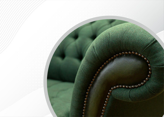 Chesterfield 3 places Canapé de salon vert foncé Conception de textiles de canapé rembourré