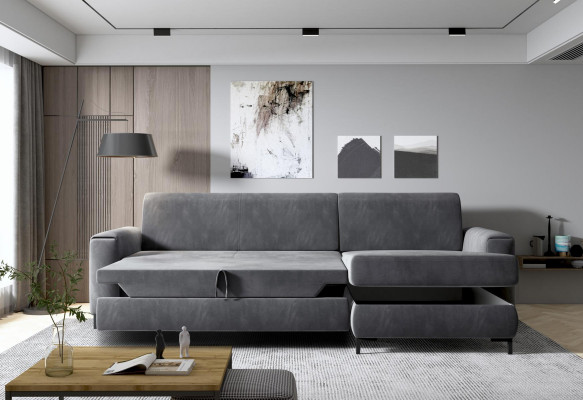 Canapé Canapé Suite Rembourrage Salon design Paysage Coin canapé Textile en forme de L Sofas