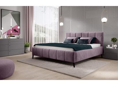 Lit Chambre Lits 180x200 Lit rembourré Design Double Hôtel Mobilier Velours nouveau