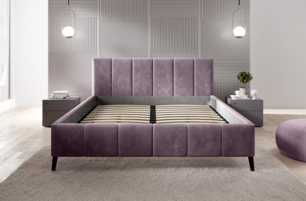 Lit Chambre Lits 180x200 Lit rembourré Design Double Hôtel Mobilier Velours nouveau