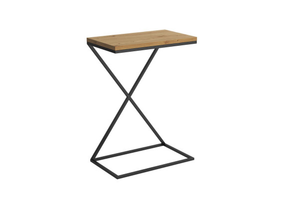 Table d'appoint en bois massif Table de salon en acier inoxydable Console de table