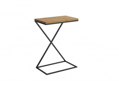 Table d'appoint en bois massif Table de salon en acier inoxydable Console de table