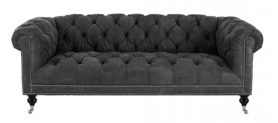 Brown Three Seater Chesterfield Modernes Design Ledersofa Design Möbel Samtstoff