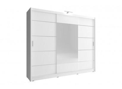 Gardebobe à miroir flottant pour chambre à coucher 250cm Armoires à vêtements Portes coulissantes
