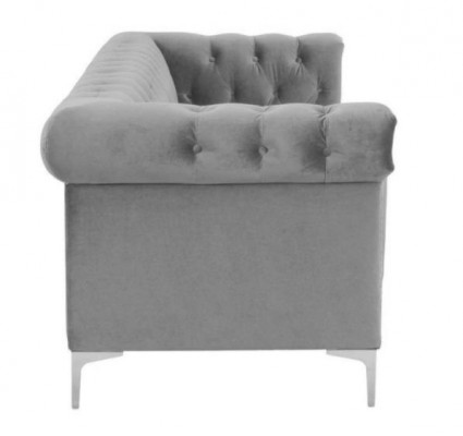 Gris Chesterfield Trois places Tissu Salon Design Canapés Rembourrage Canapés neufs