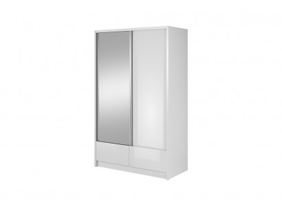 Range-manteau de 130 cm avec portes coulissantes pour le stockage, armoire étagère pour bureau ou archives.