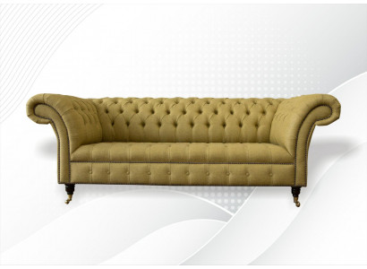 Chesterfield 3 places Canapé design jaune Salon Canapés rembourrés Canapé Sofas Textiles